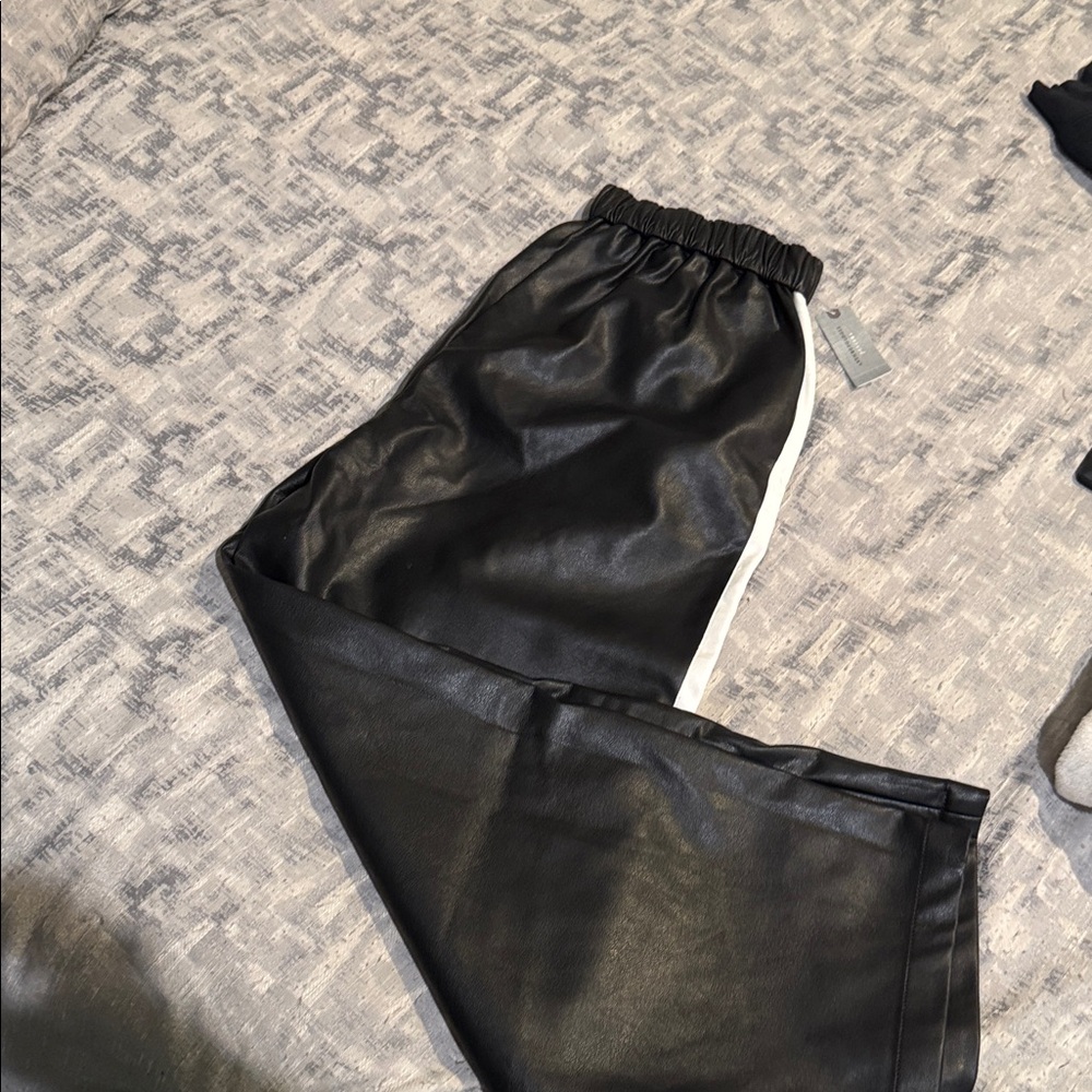 Anthropologie Black Faux Leather Pants